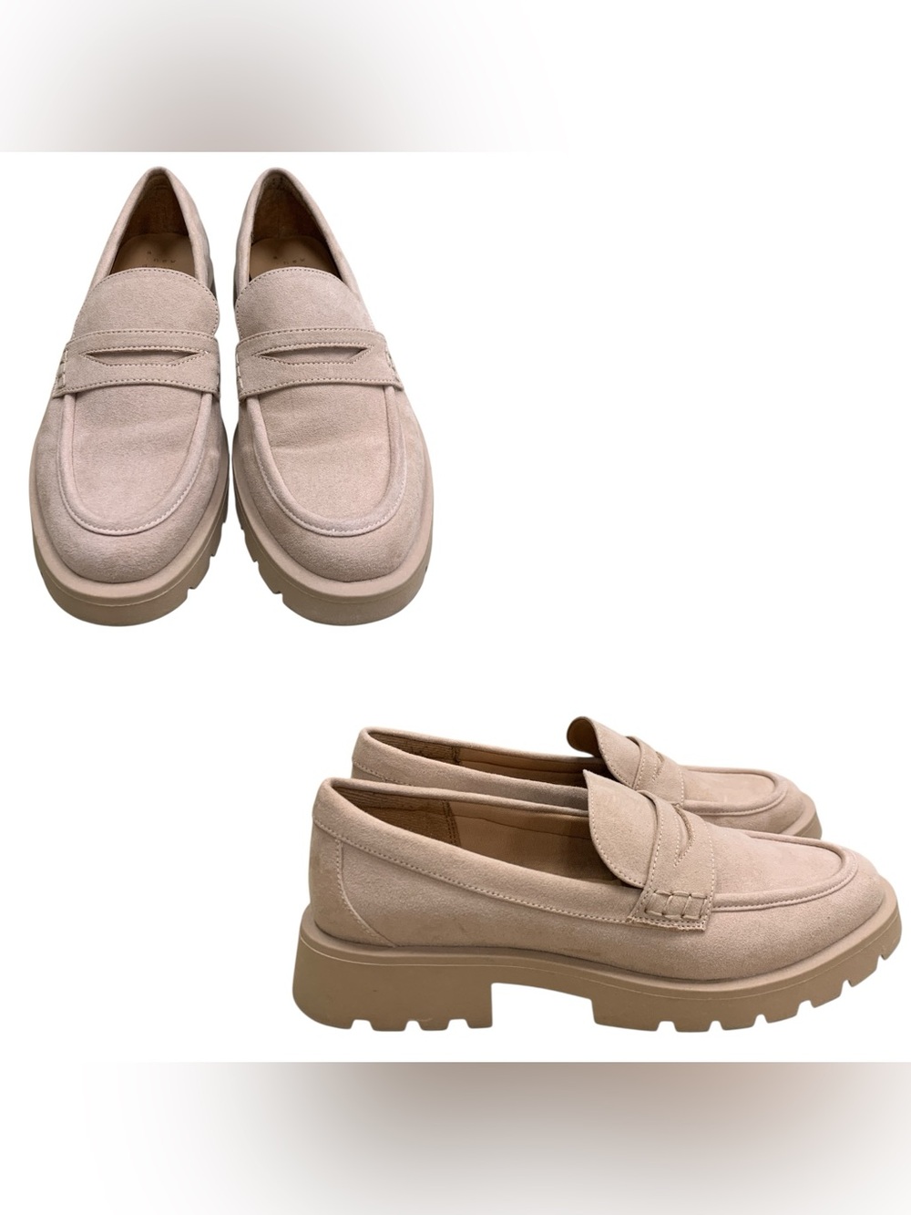 a new day Light Beige Suede Penny Loafers — Chunky Slip-On S7